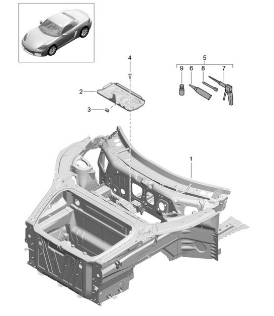 Diagram 801-005 Porsche Boxster 718 (982) 2017>> Carrozzeria