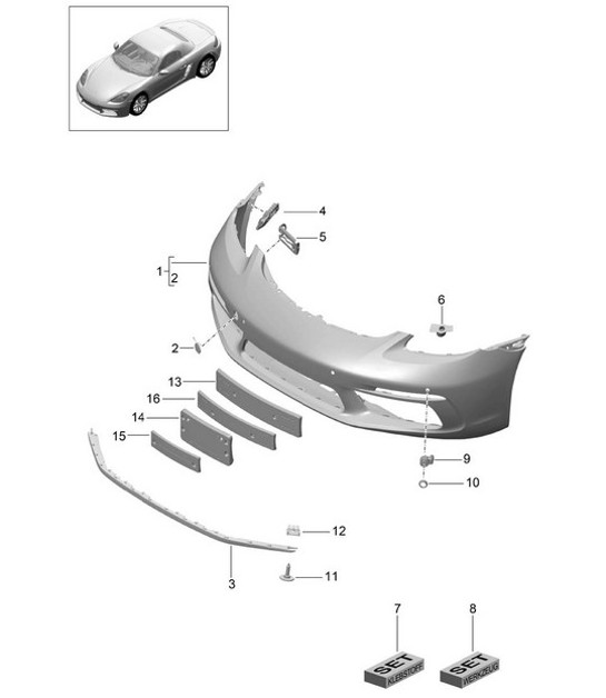 Diagram 802-000 Porsche 996 GT2 2001-05 Carrozzeria