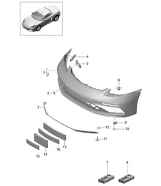 Front bumper Sport Design package and GTS (PR:XAN,XAT,011) 718 (982) Boxster 2017>>