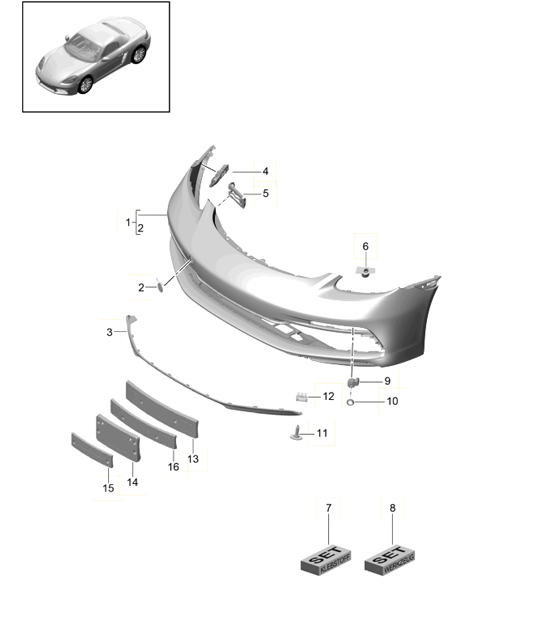 Diagram 802-004 Porsche 996 (911) (1997-2005) Carrozzeria