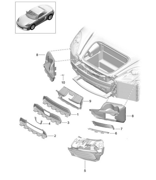 Diagram 802-010 Porsche 993 (911) (1994-1998) Carrosserie