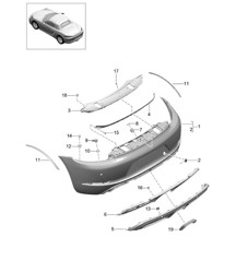 Rear bumper 718 (982) Boxster 2017>>