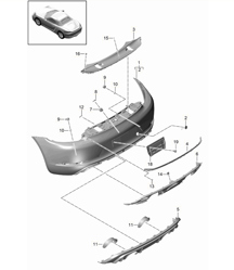 Rear bumper GTS 4.0 (PR:006) 718 (982) Boxster GTS 4.0L 2017>>