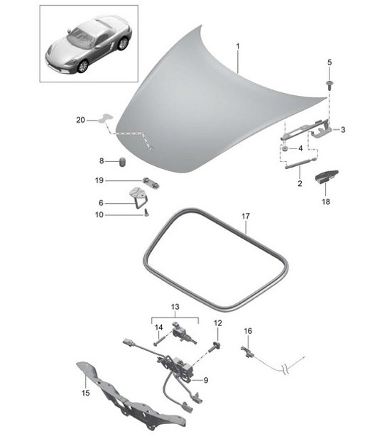 Diagram 803-000 Porsche Panamera 970 MK1 (2009-2013) Carrosserie