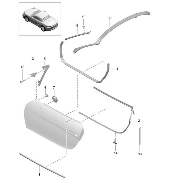 Diagram 804-010 Porsche Boxster 718（982） 2017 年>>  车身