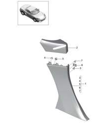Rivestimento pannello laterale/montante centrale 718 (982) Boxster 2017>>