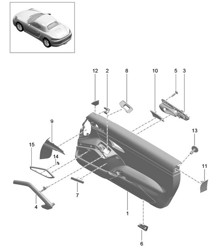 Pannello porta / Accessori / Finiture / Alluminio spazzolato (PR:981,XWD) 718 (982) Boxster 2017>>