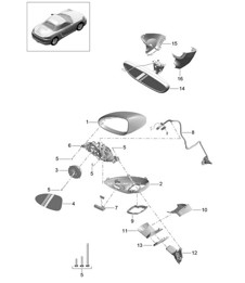 Exterior mirror / Interior mirror 718 (982) Boxster 2017>>