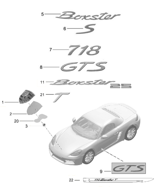 Diagram 810-000 Porsche Boxster 718 (982) 2017>> Carrozzeria