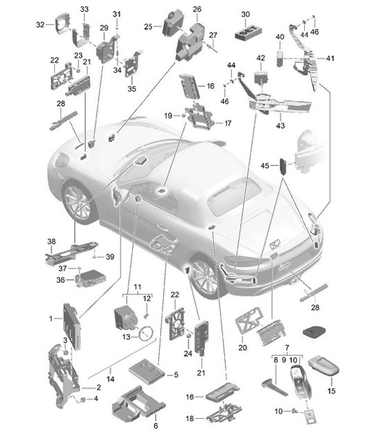Diagram 901-004 Porsche 924 2.0L 1976-78 Équipement électrique