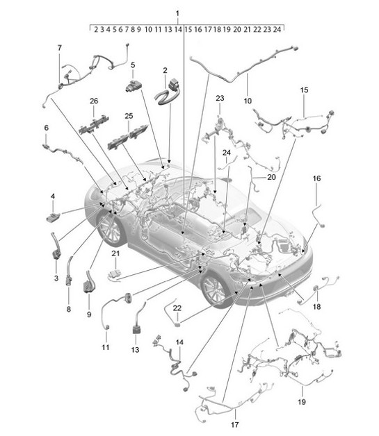 Diagram 902-010 Porsche Panamera S V8 4.8L Electrical equipment