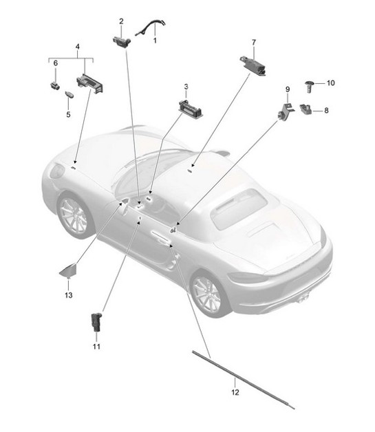 Diagram 903-004 Porsche Cayenne GTS V8 4.8L benzina 400 CV Materiale elettrico