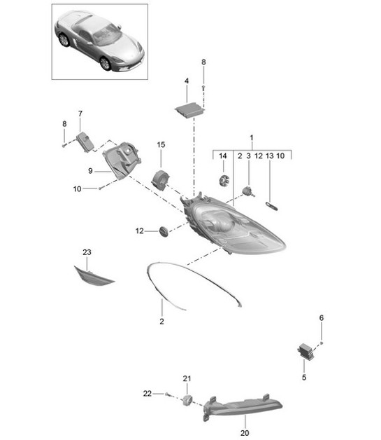 Diagram 905-003 Porsche Boxster 718 (982) 2017>> Materiale elettrico