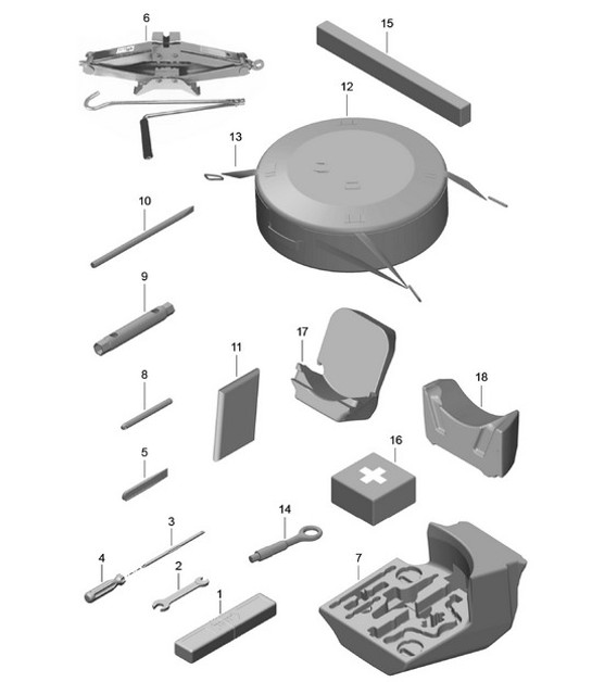 Diagram 001-000 Porsche Cayenne 92A (958) 2010-2017 Accessories & others 