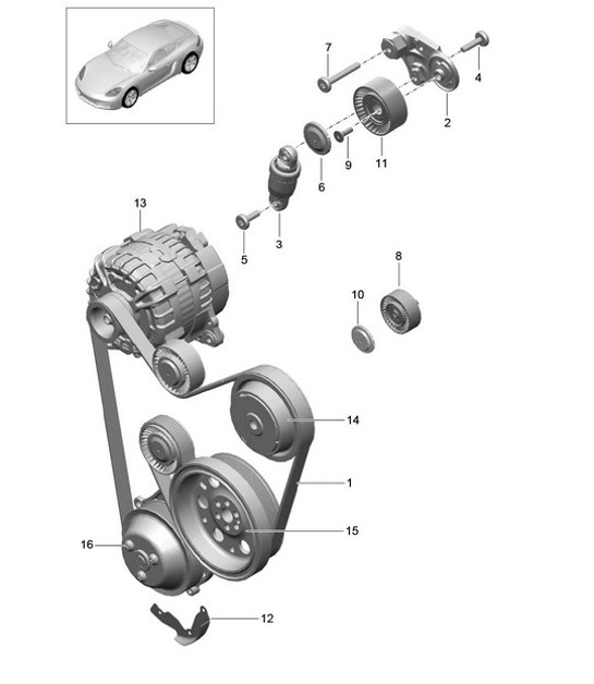 Diagram 101-010 Porsche 997（911）MK1 2005-2008 引擎