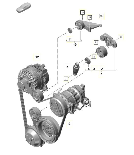 Diagram 101-011 Porsche Cayman 987C/981C（2005-2016 年） 引擎