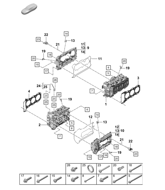 Diagram 103-001 Porsche Cayenne 3.2L V6 2003>> Motore
