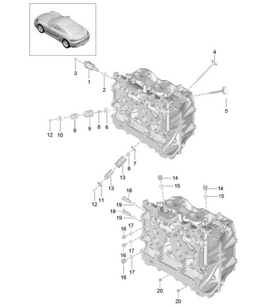 Diagram 103-005 Porsche Cayenne Turbo S V8 4.8L 汽油 550HP 引擎