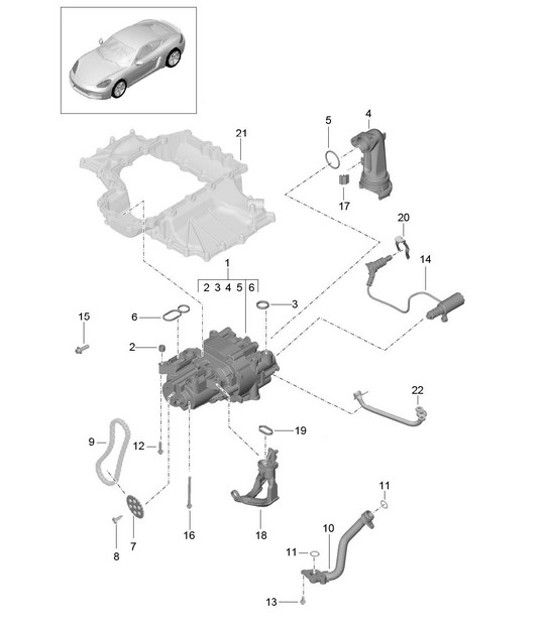 Diagram 104-000 Porsche Cayenne 3.2L V6 2003>> Motore