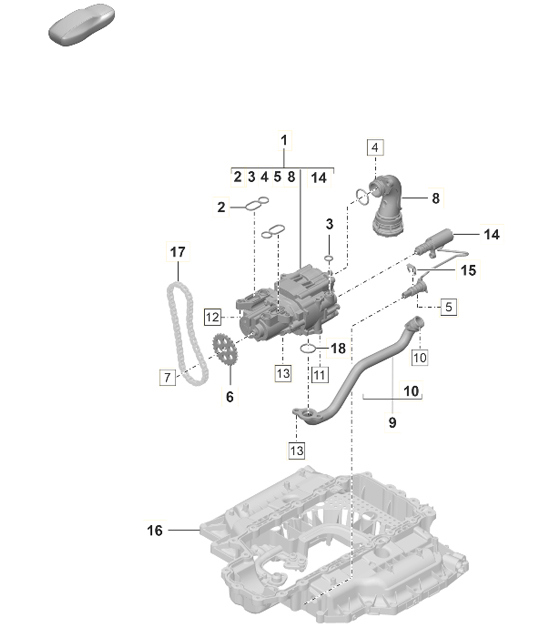 Diagram 104-001 Porsche 991 (911) MK2 2016-2018 Moteur