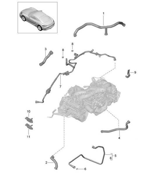 Diagram 104-010 Porsche Cayenne S V8 4.2L Diesel 382HP Engine