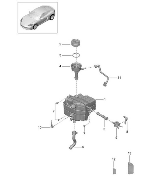 Diagram 105-020 Porsche Cayman 718C (982C) 2017>> Engine