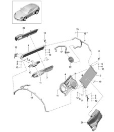Water cooling / Radiator  / Fan / Rear end  718C (982C) Cayman 2017>>