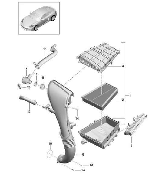 Diagram 106-000 Porsche 996 C4 3.6L 09/01-2005 Engine