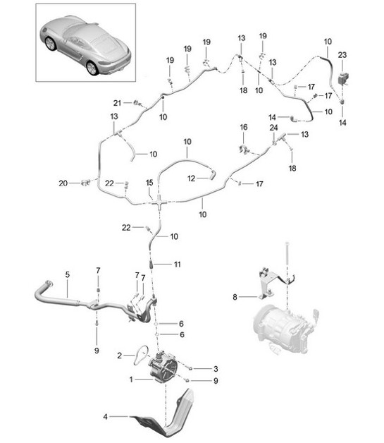 Diagram 107-015 Porsche Macan GTS benzina 3.0L V6 360Bhp Motore