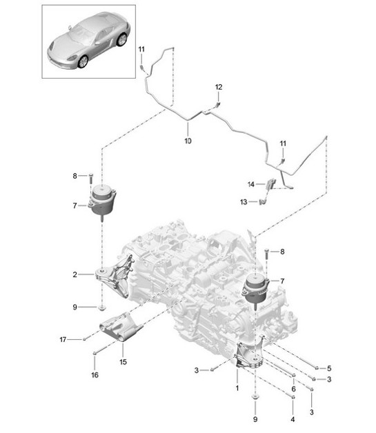 Diagram 109-000 Porsche 997 GT3 2007>> Motore