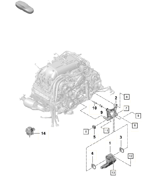 Diagram 109-010 Porsche 991 Carrera 2S 3.0L（420马力） 引擎