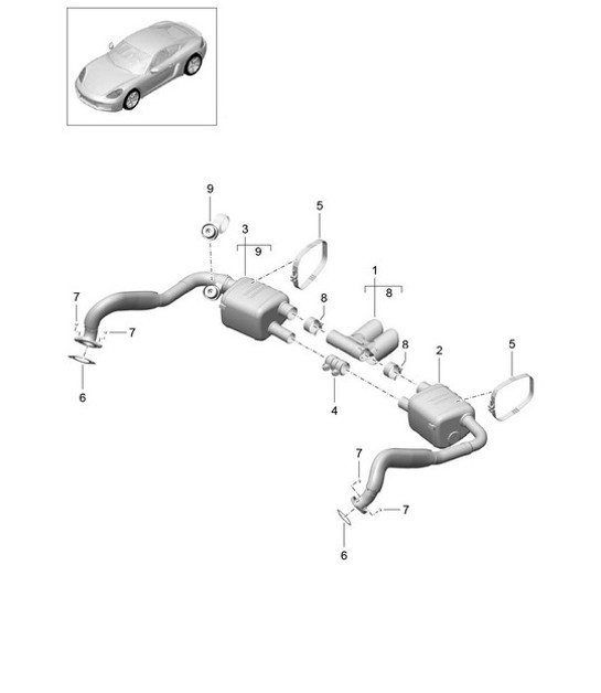Diagram 202-010 Porsche 卡宴 3.2L V6 2003 年>> 燃油系统、排气系统