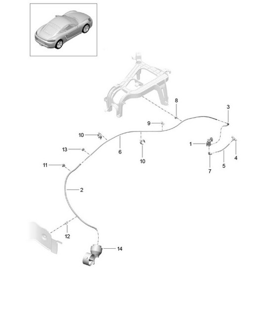 Diagram 202-015 Porsche 996 C2 3.6L 09/01-2005 Sistema de combustible, sistema de escape