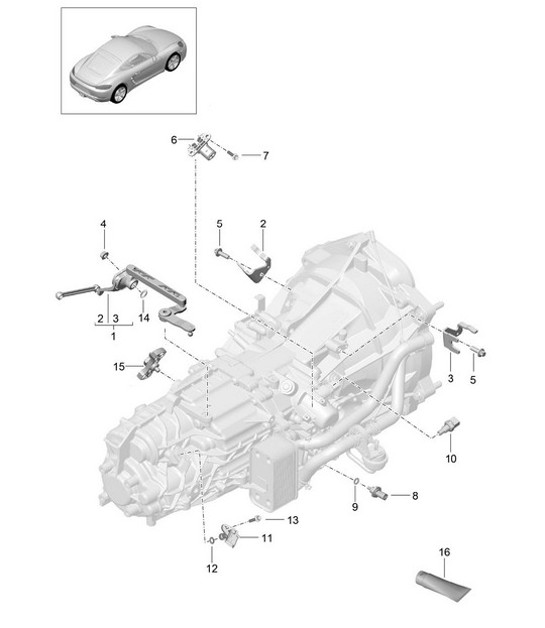 Diagram 302-010 Porsche 996 C4 3.4L 1997-08/01 Transmisión