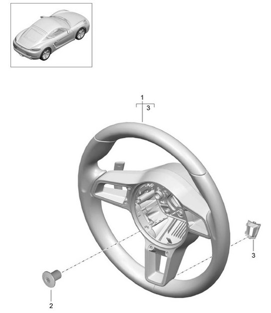 Steering wheels / Manual gearbox (PR:480) 718C (982C) Cayman 2017>>