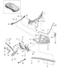 Rear axle / Side part / Carrier /  Guide  718C (982C) Cayman 2017>>
