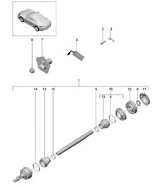 Aandrijfas / Wielnaaf 718C (982C) Cayman 2017>>