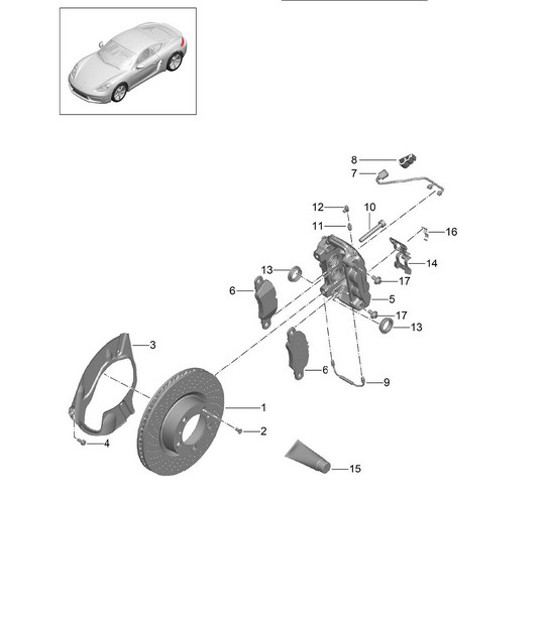 Diagram 602-000 Porsche 964 (911) (1989-1994) Roues, Freins