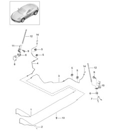 Brake lines / Underbody - center rear - 718C (982C) Cayman 2017>>