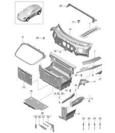 Face avant / Pièces détachées 718C (982C) Cayman 2017>>