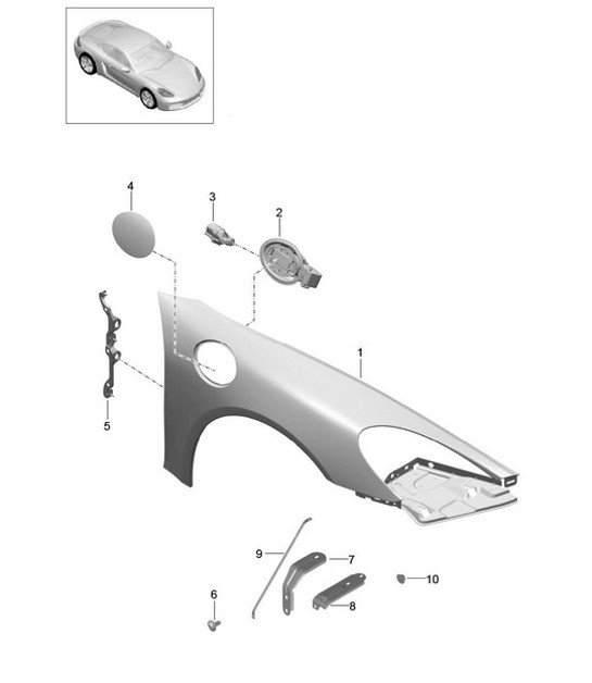Diagram 801-040 Porsche 卡宴 S 4.5L V8 2003 年>>  车身