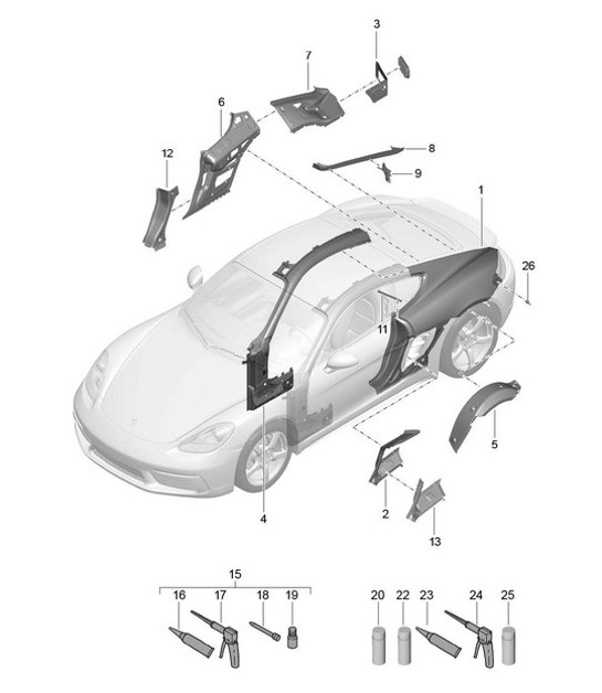 Diagram 801-050 Porsche 992 Turbo S Cabriolet 3.8L 