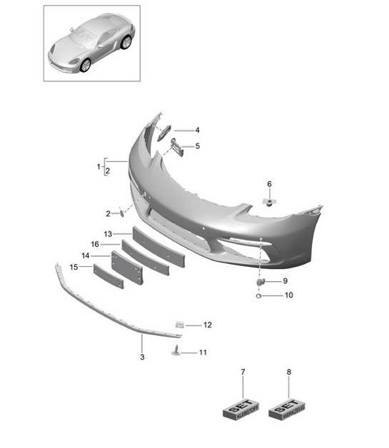 Diagram 802-000 Porsche Cayman S 3.4L 987C 2005-08 Body