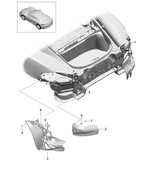 Diagram 802-030 Porsche 992 Carrera 2 Cabriolet 3.0L 