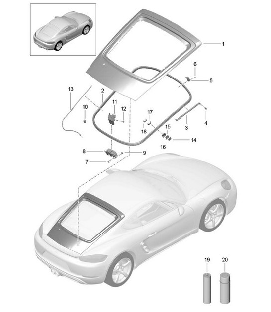 Diagram 803-005 Porsche 968 (1992-1995) Carrosserie