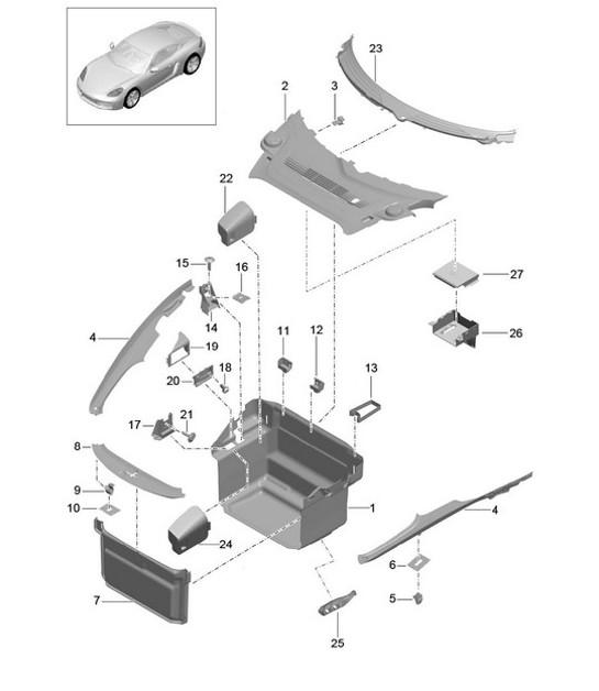 Diagram 807-000 Porsche Macan S Essence 3.0L V6 340 ch Carrosserie