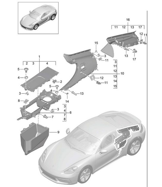 Diagram 807-030 Porsche Cayenne V6 3.0L Diesel 245 CV Carrozzeria