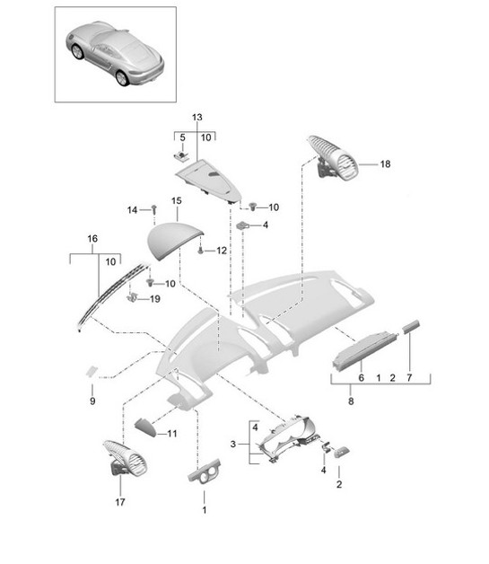 Diagram 809-005 Porsche Cayman 718 (982) 2017>> Carrosserie