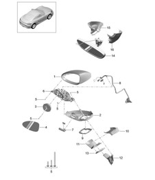 Exterior mirror / Interior mirror 718C (982C) Cayman 2017>>