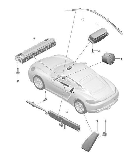 Diagram 812-050 Porsche 996 (911) (1997-2005) Carrosserie